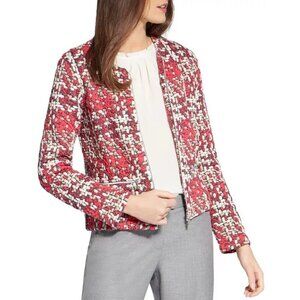 Basler Tweed Zip Jacket Metallic Threading Ladies Size US 12 / 42 long sleeve